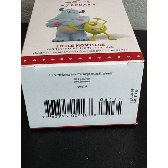 Hallmark Disney Pixar Monsters INC Little Monsters Ornament Christmas Sully Mike - Picture 2 of 6